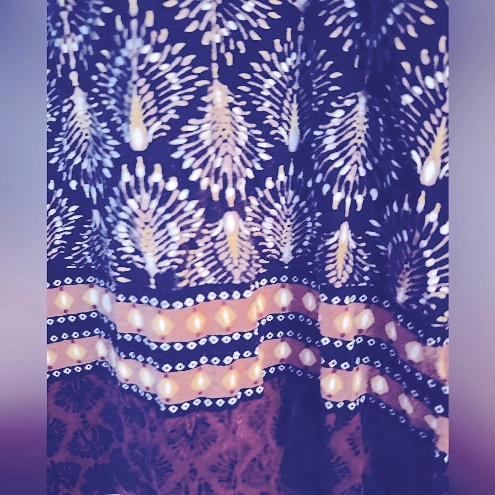 ⭐️J.JILL Geometric Border Print Medallion 3/4 Sl. Shirt, Sz.M, Rayon/Tencel Mix👀 - Picture 7 of 12
